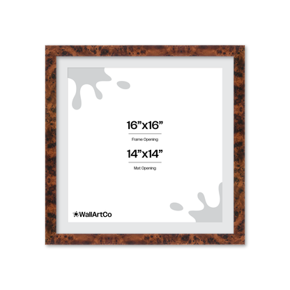 16" x 16" Amber Burlwood Lucca Wall Frame