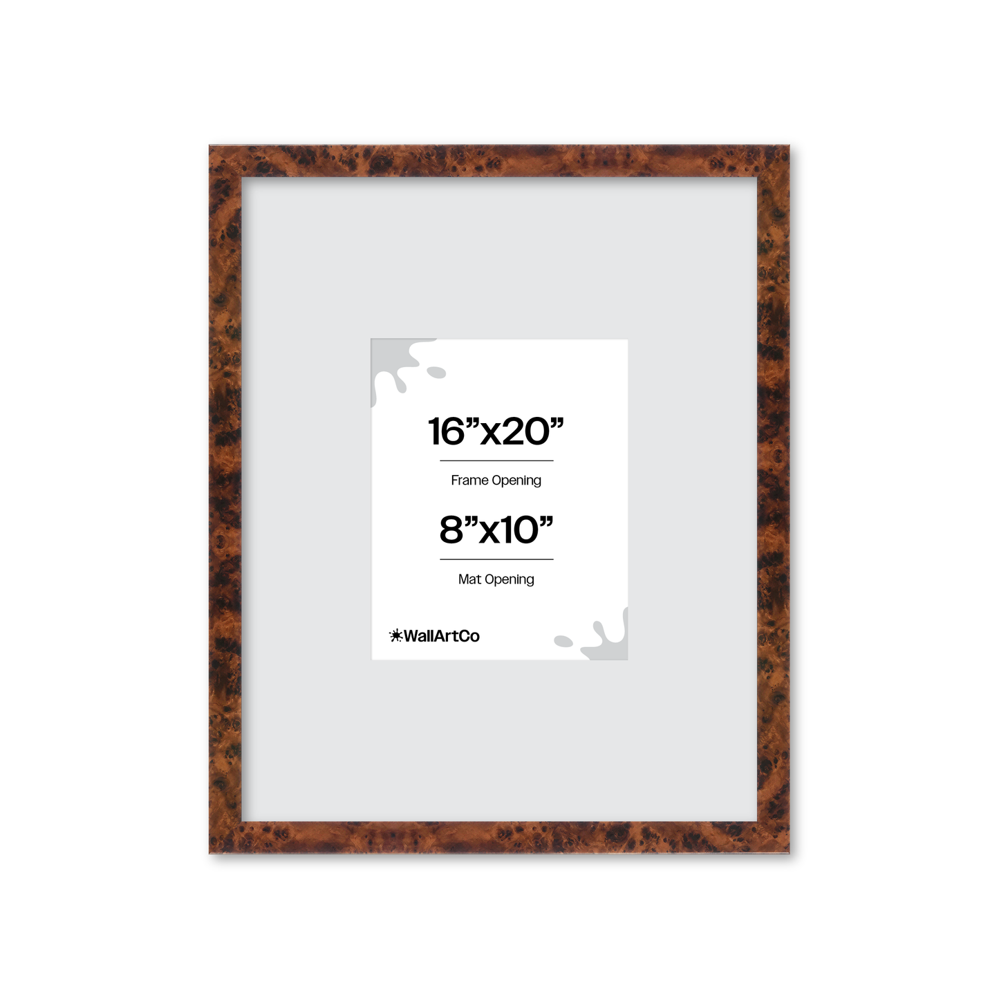 16" x 20" Amber Burlwood Lucca Wall Frame