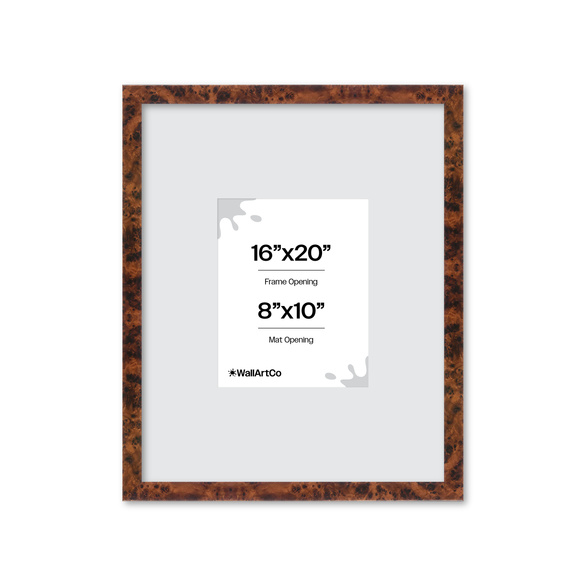 16" x 20" Amber Burlwood Lucca Wall Frame