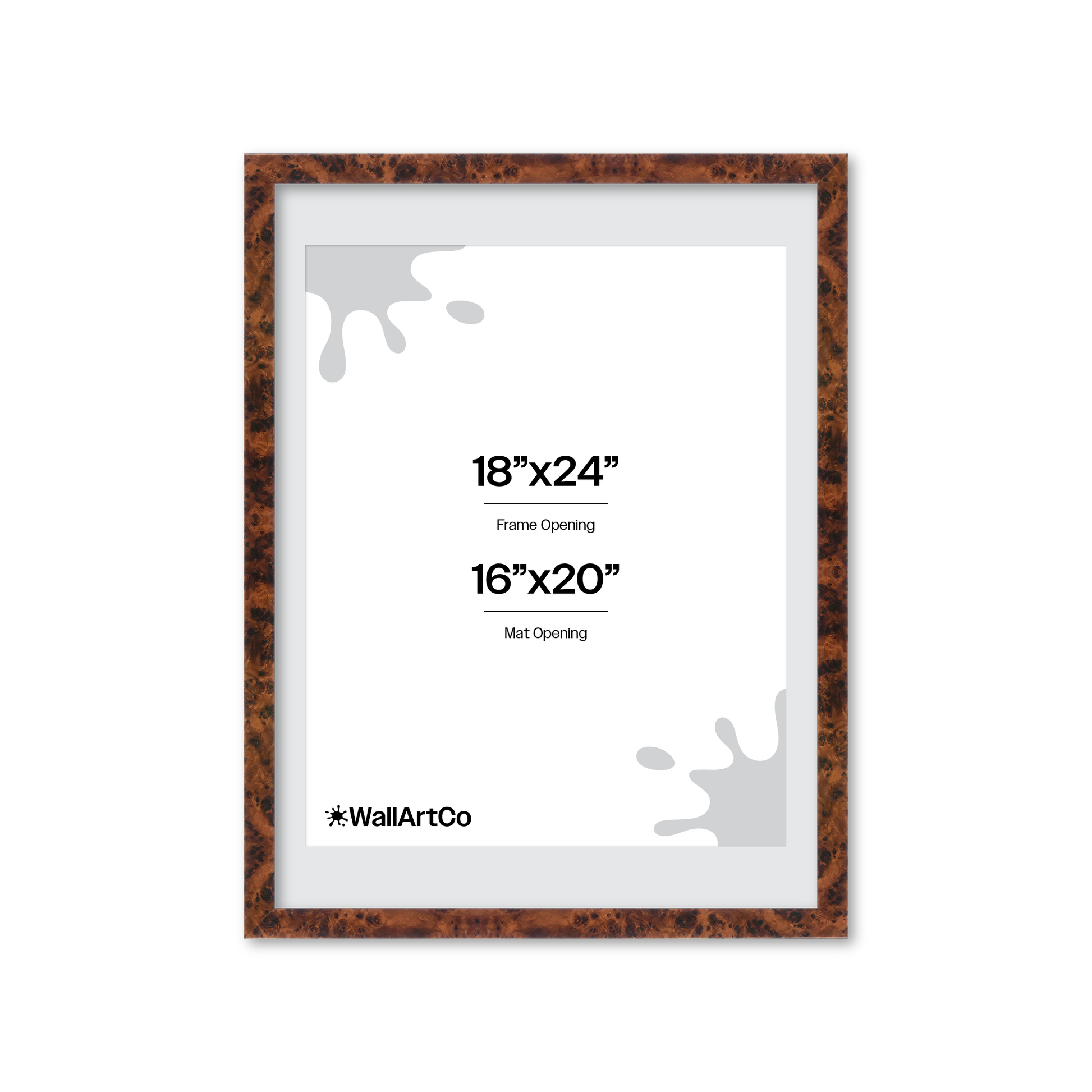 18" x 24" Amber Burlwood Lucca Wall Frame