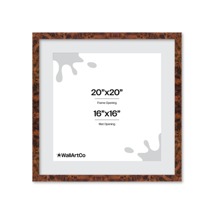 20" x 20" Amber Burlwood Lucca Wall Frame