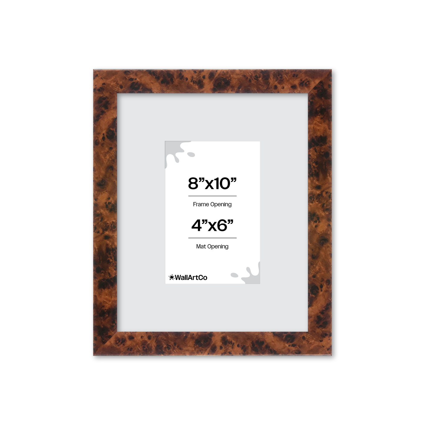 8" x 10" Amber Burlwood Lucca Wall Frame