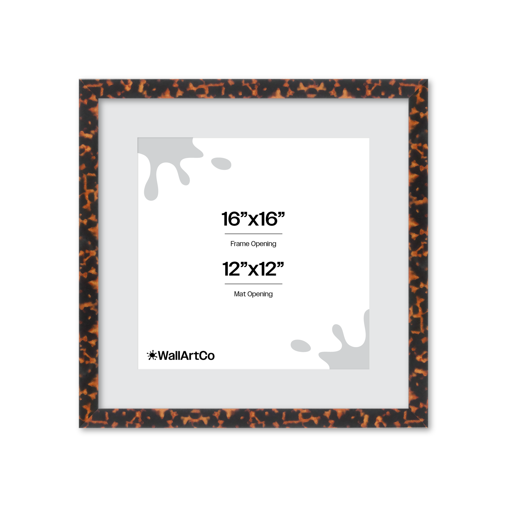 16" x 16" Tortoise Burlwood Lucca Wall Frame