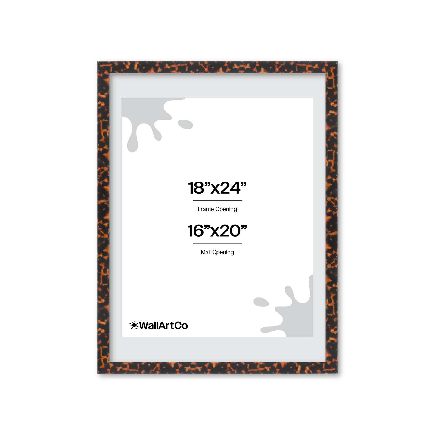 18" x 24" Tortoise Burlwood Lucca Wall Frame