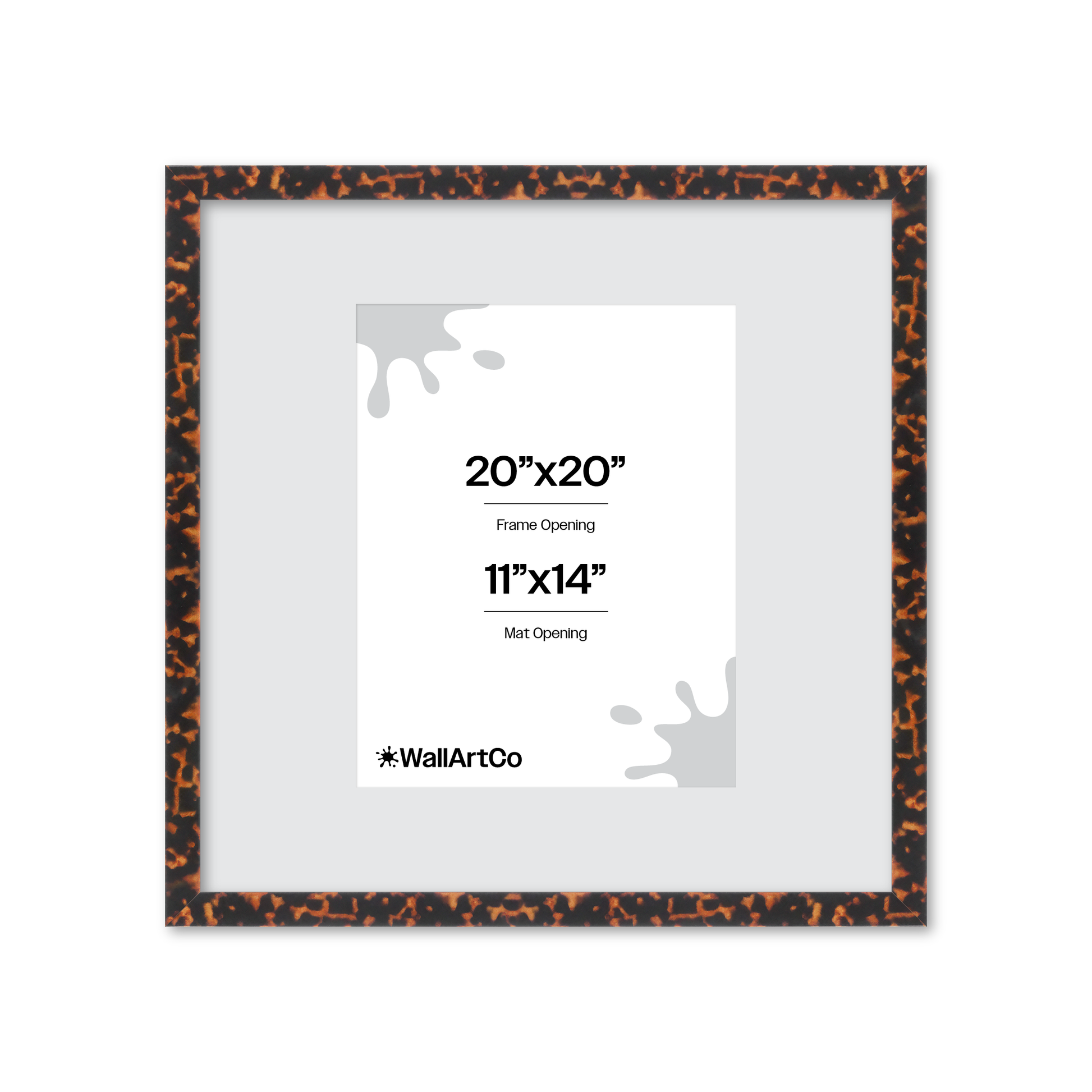 20" x 20" Tortoise Burlwood Lucca Wall Frame