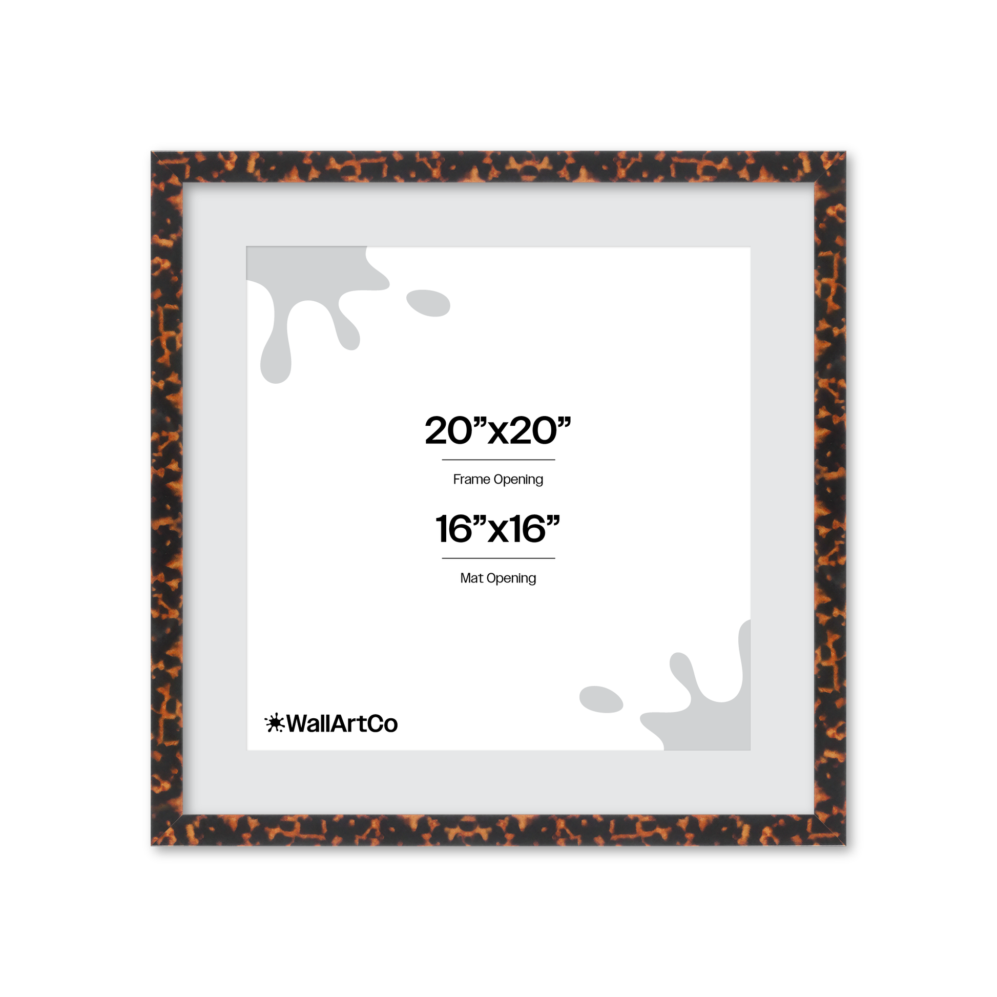 20" x 20" Tortoise Burlwood Lucca Wall Frame