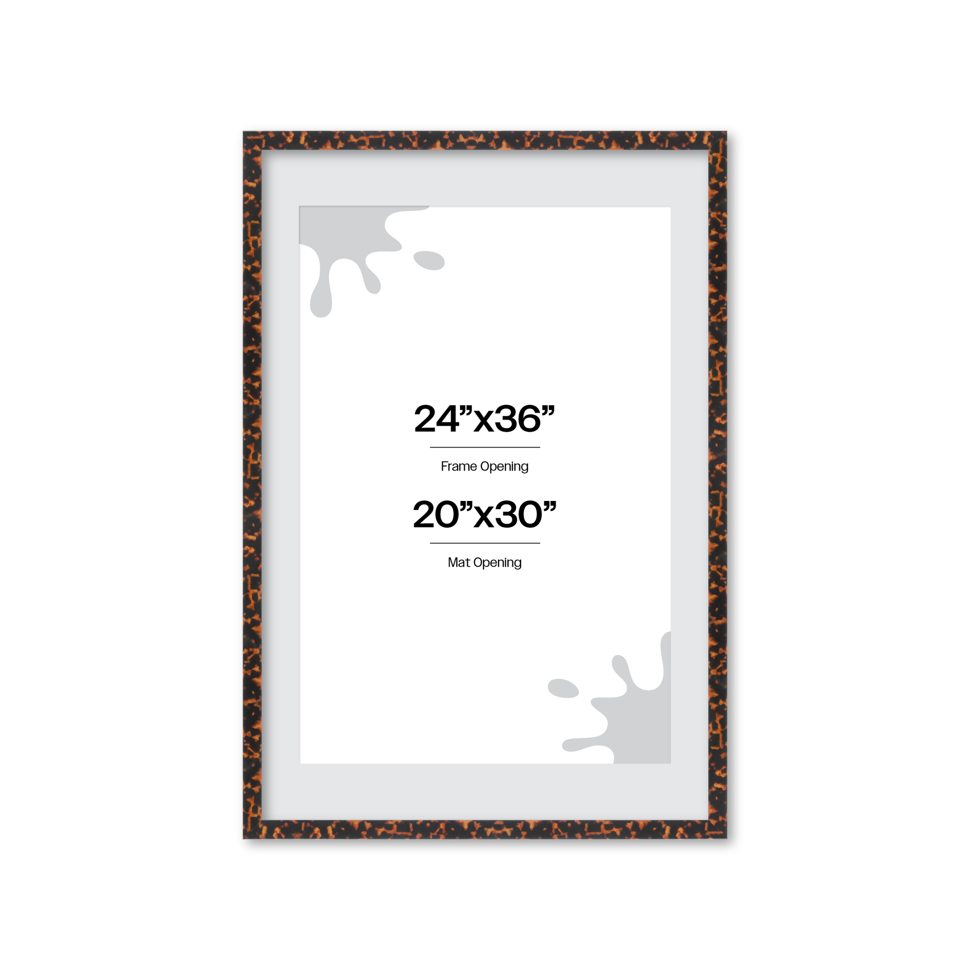 24" x 36" Tortoise Burlwood Lucca Wall Frame