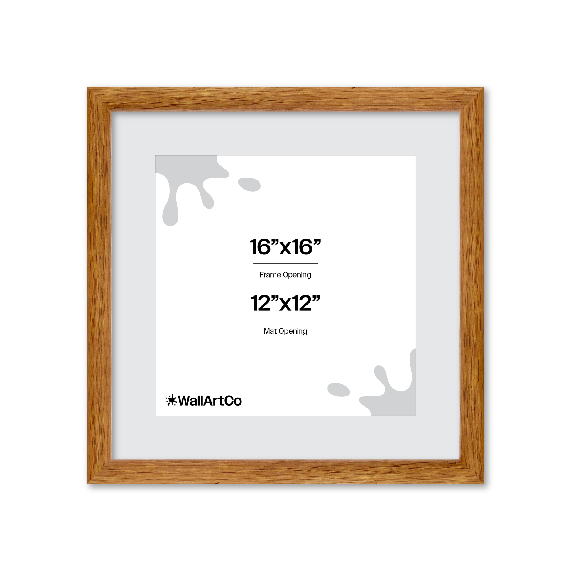 16" x 16" Light Oak Hudson Wall Frame