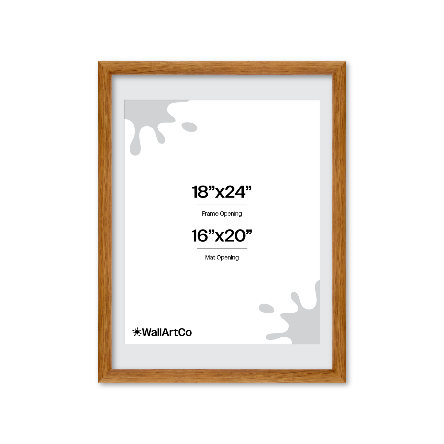 18" x 24" Light Oak Hudson Wall Frame