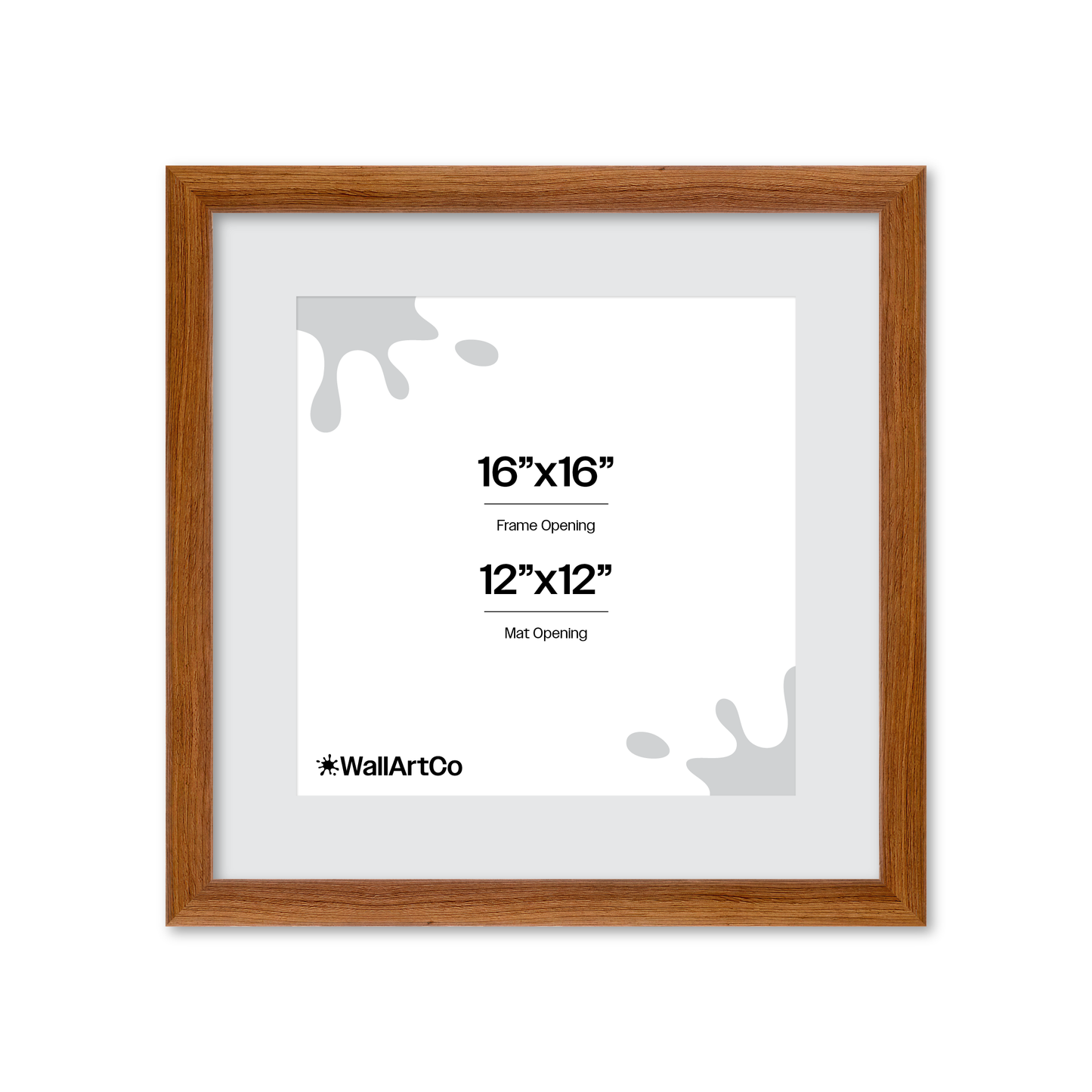 16" x 16" Light Walnut Hudson Wall Frame