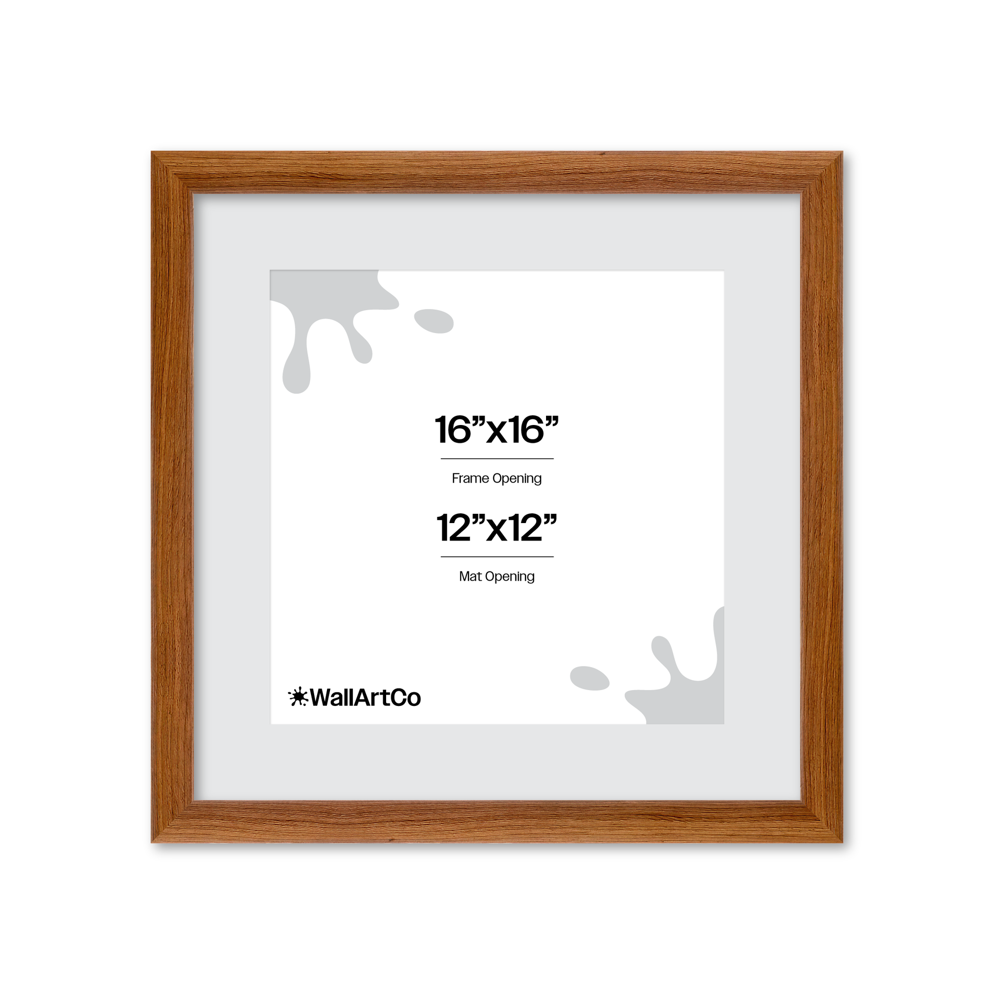 16" x 16" Light Walnut Hudson Wall Frame