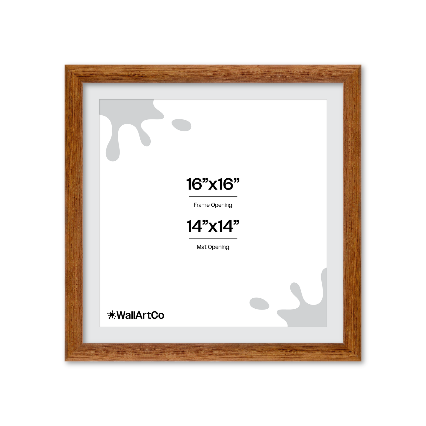 16" x 16" Light Walnut Hudson Wall Frame