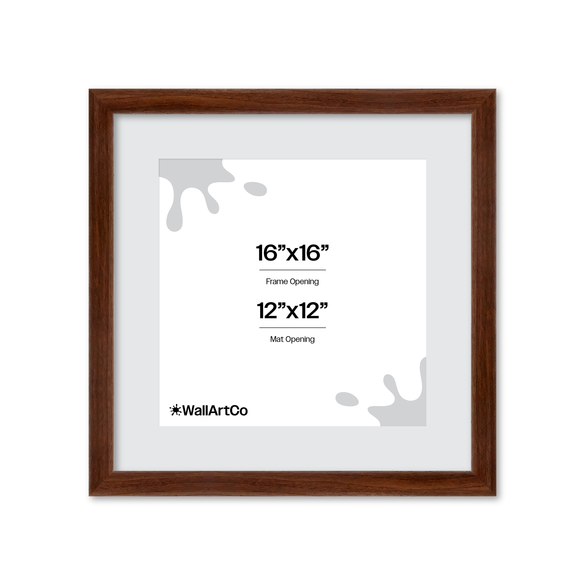 16" x 16" Dark Walnut Hudson Wall Frame