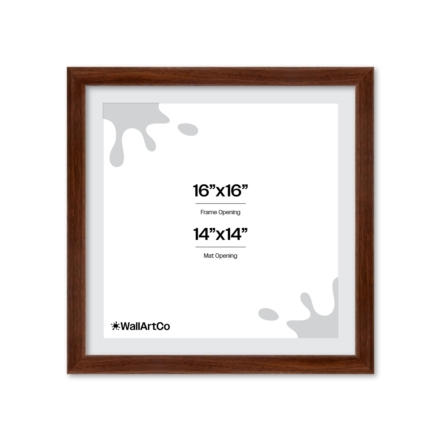 16" x 16" Dark Walnut Hudson Wall Frame