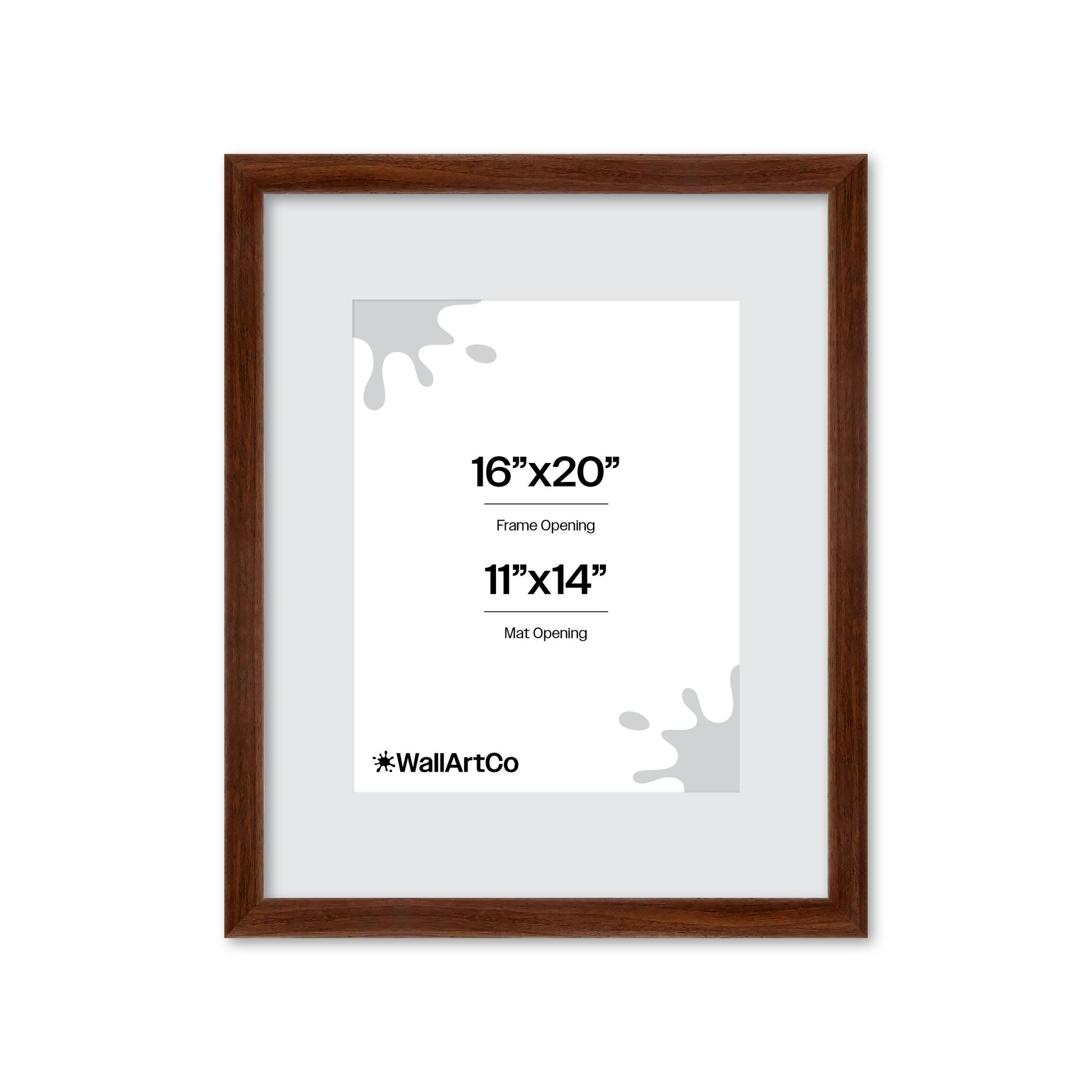 16" x 20" Dark Walnut Hudson Wall Frame