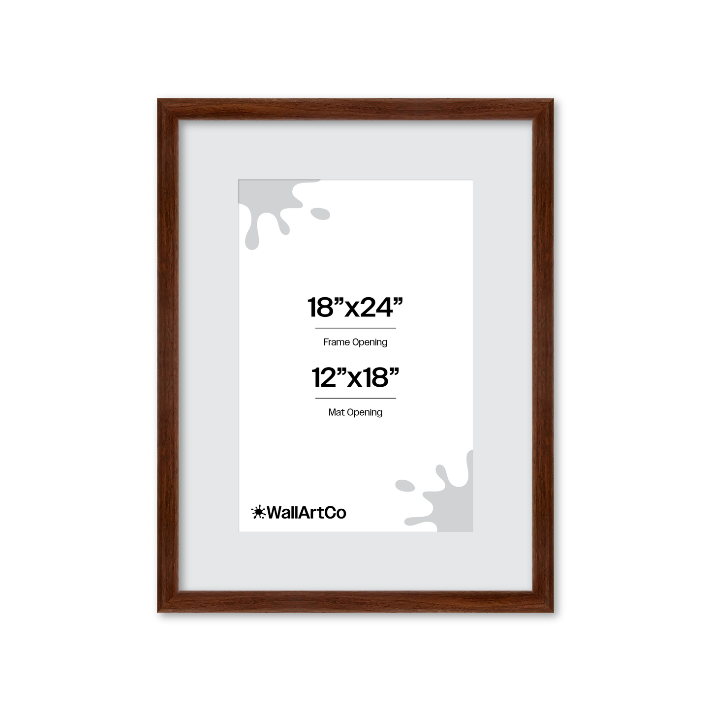 18" x 24" Dark Walnut Hudson Wall Frame