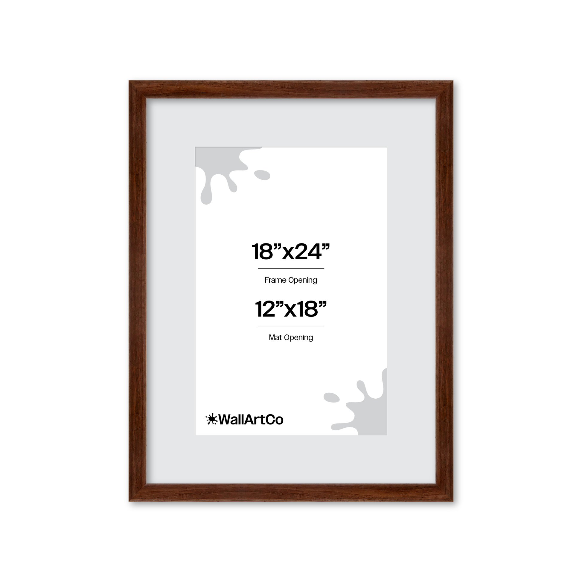 18" x 24" Dark Walnut Hudson Wall Frame