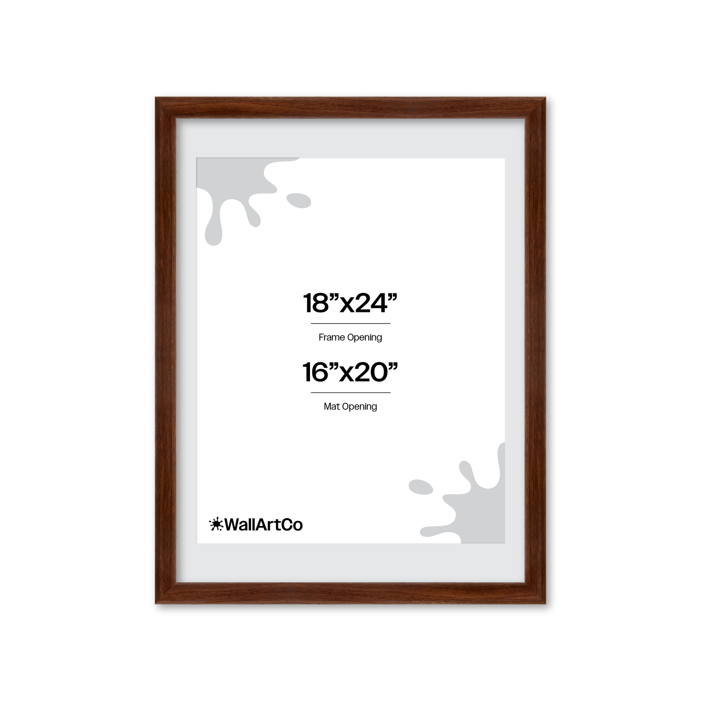 18" x 24" Dark Walnut Hudson Wall Frame