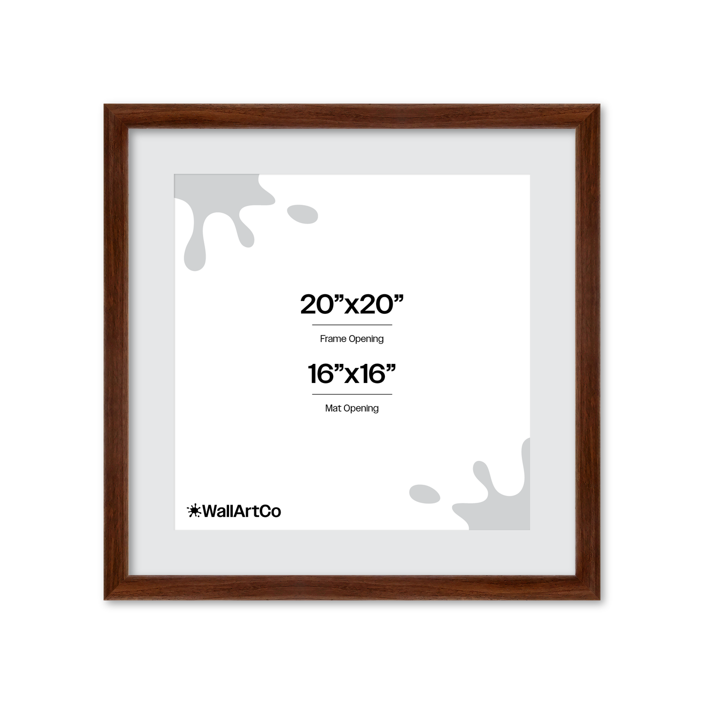20" x 20" Dark Walnut Hudson Wall Frame