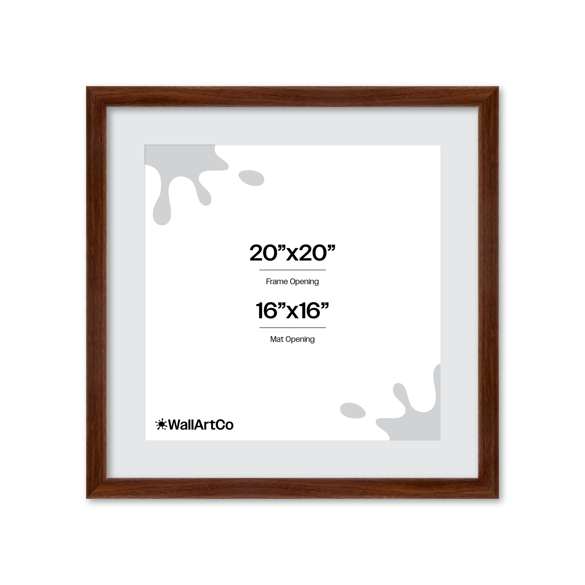 20" x 20" Dark Walnut Hudson Wall Frame