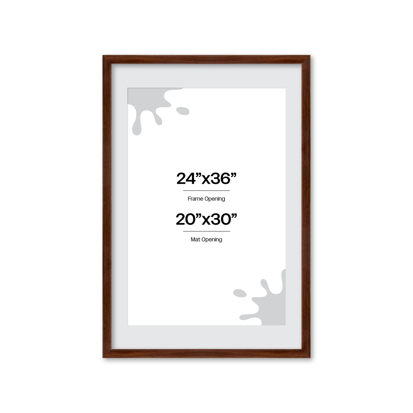 24" x 36" Dark Walnut Hudson Wall Frame