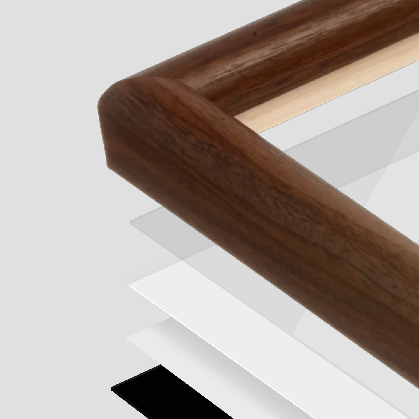 corner of the Dark Walnut Hudson Wall Frame