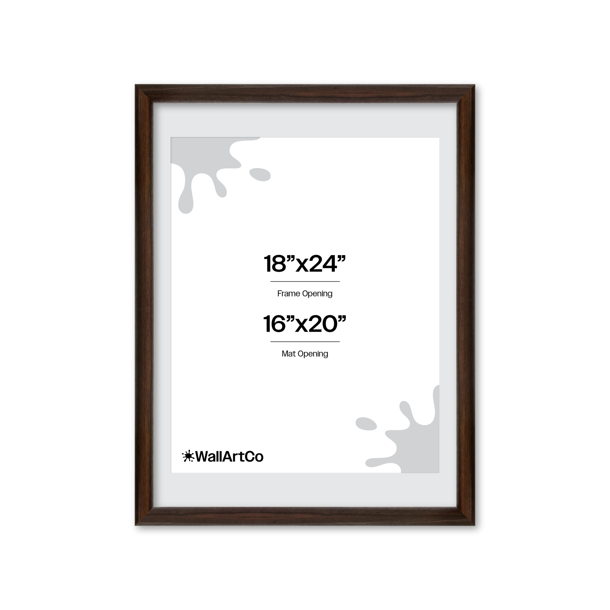 18" x 24" Dark Oak Hudson Wall Frame