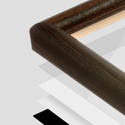 corner of the Dark Oak Hudson Wall Frame
