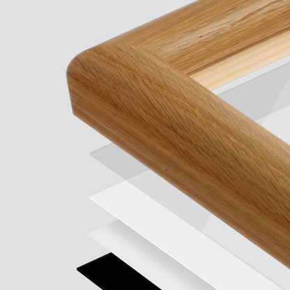 corner of the Light Oak Hudson Valley Wall Frame