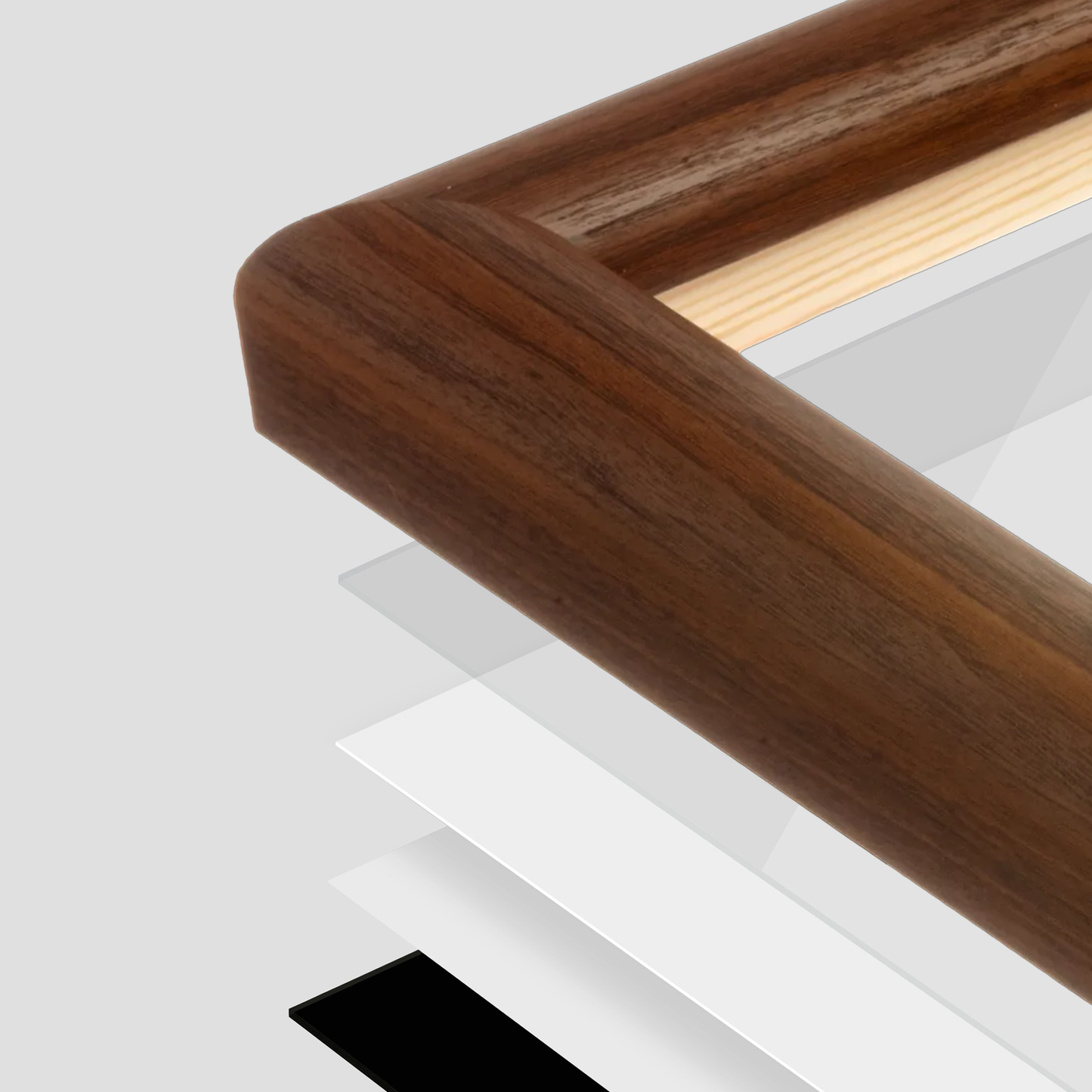 corner of the Dark Walnut Hudson Valley Wall Frame