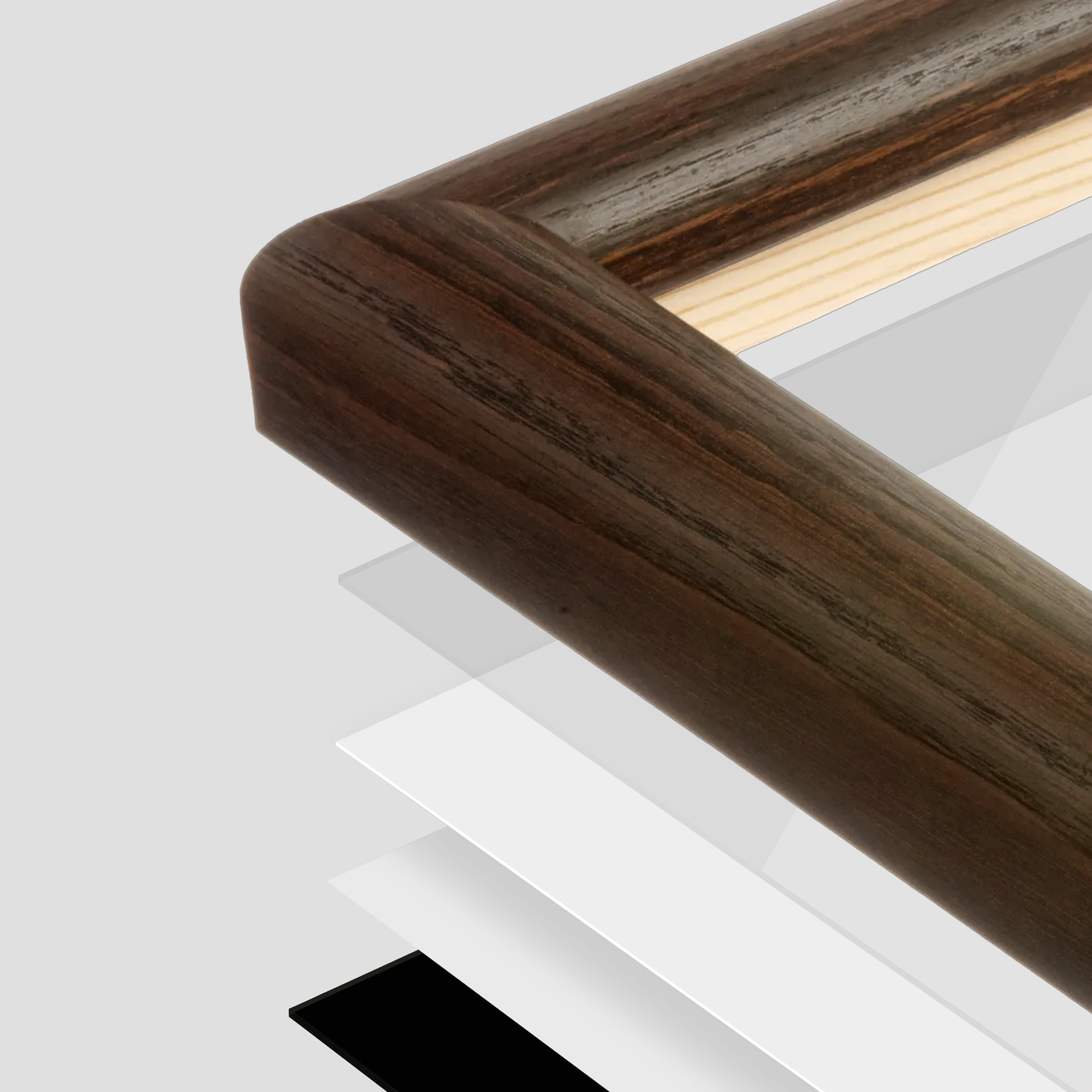 corner of the Dark Oak Hudson Valley Wall Frame