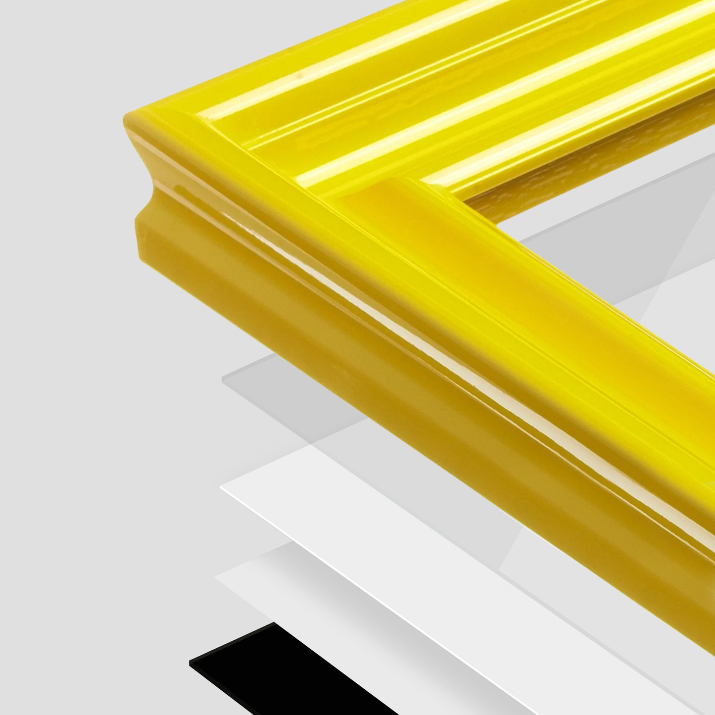 corner of the picture frame broken up into layers