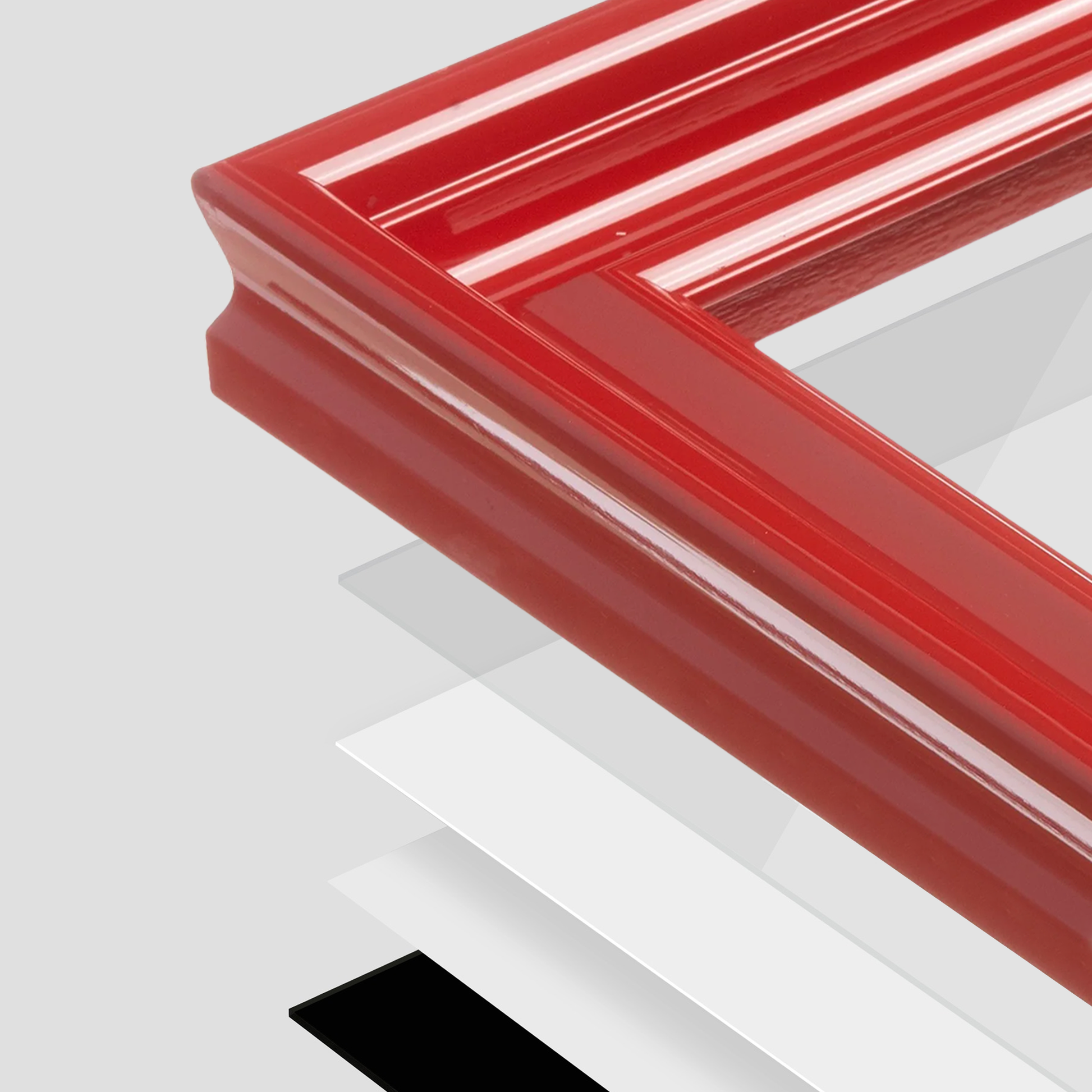 corner of the picture frame broken up into layers