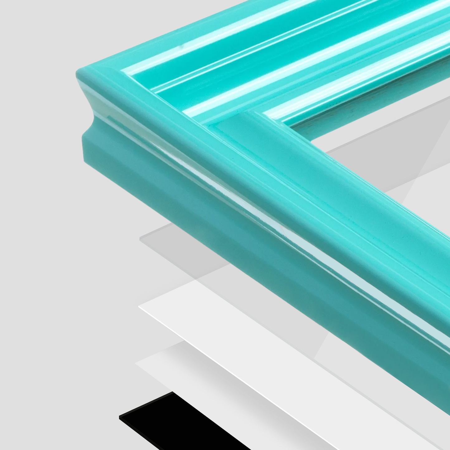corner of the picture frame broken up into layers