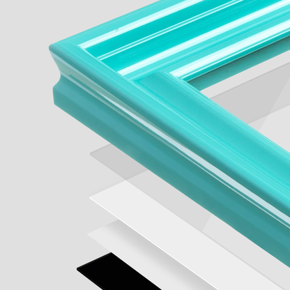 corner of the picture frame broken up into layers