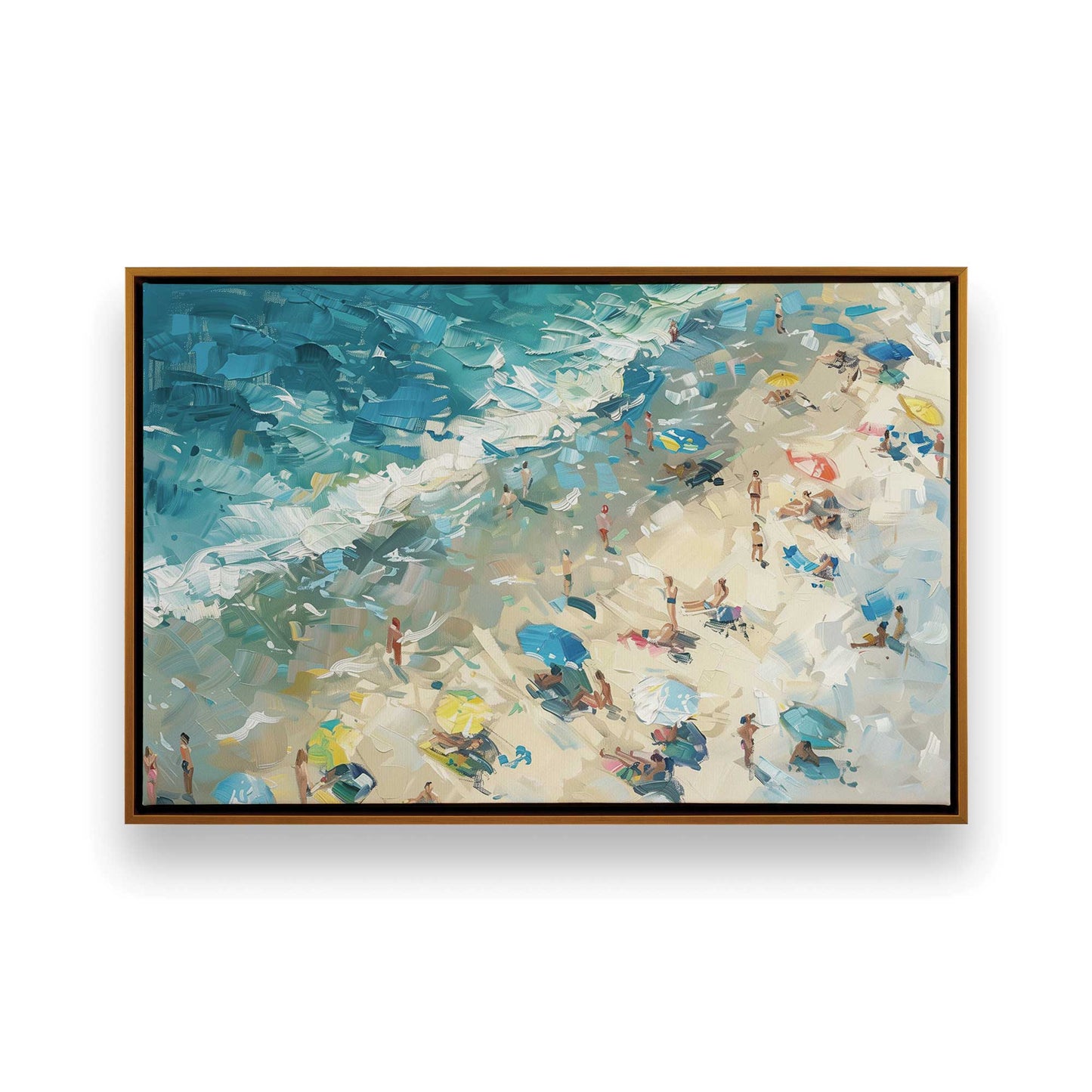 [Color:Polished Gold],[shape:rectangle], Picture of art in a Polished Gold frame