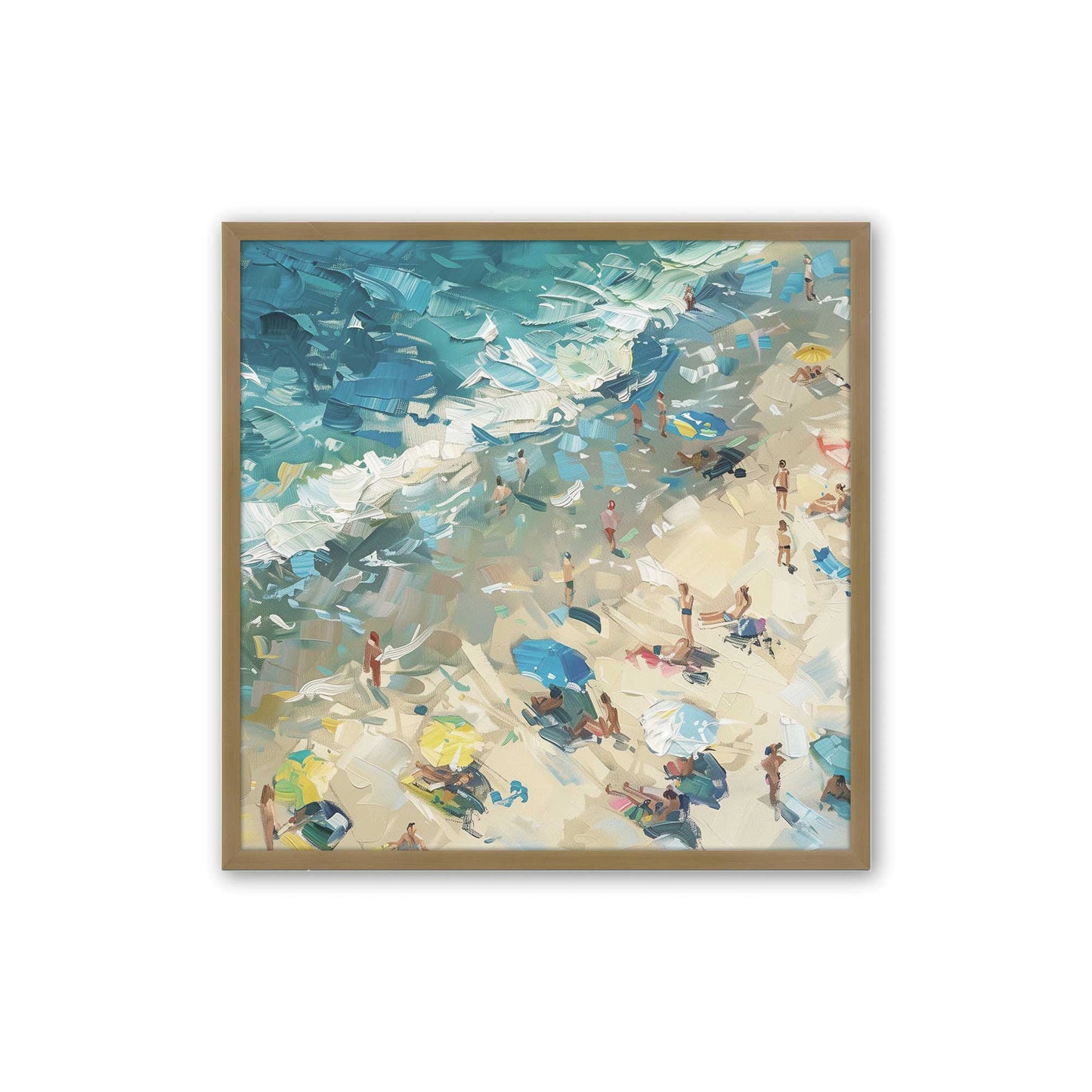 [Color:Brushed Gold],[shape:square] Picture of art in a Brushed Gold frame