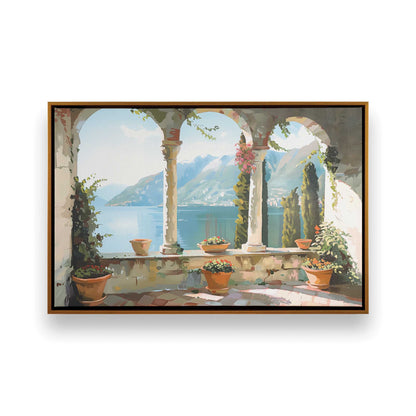 [Color:Polished Gold],[shape:rectangle], Picture of art in a Polished Gold frame