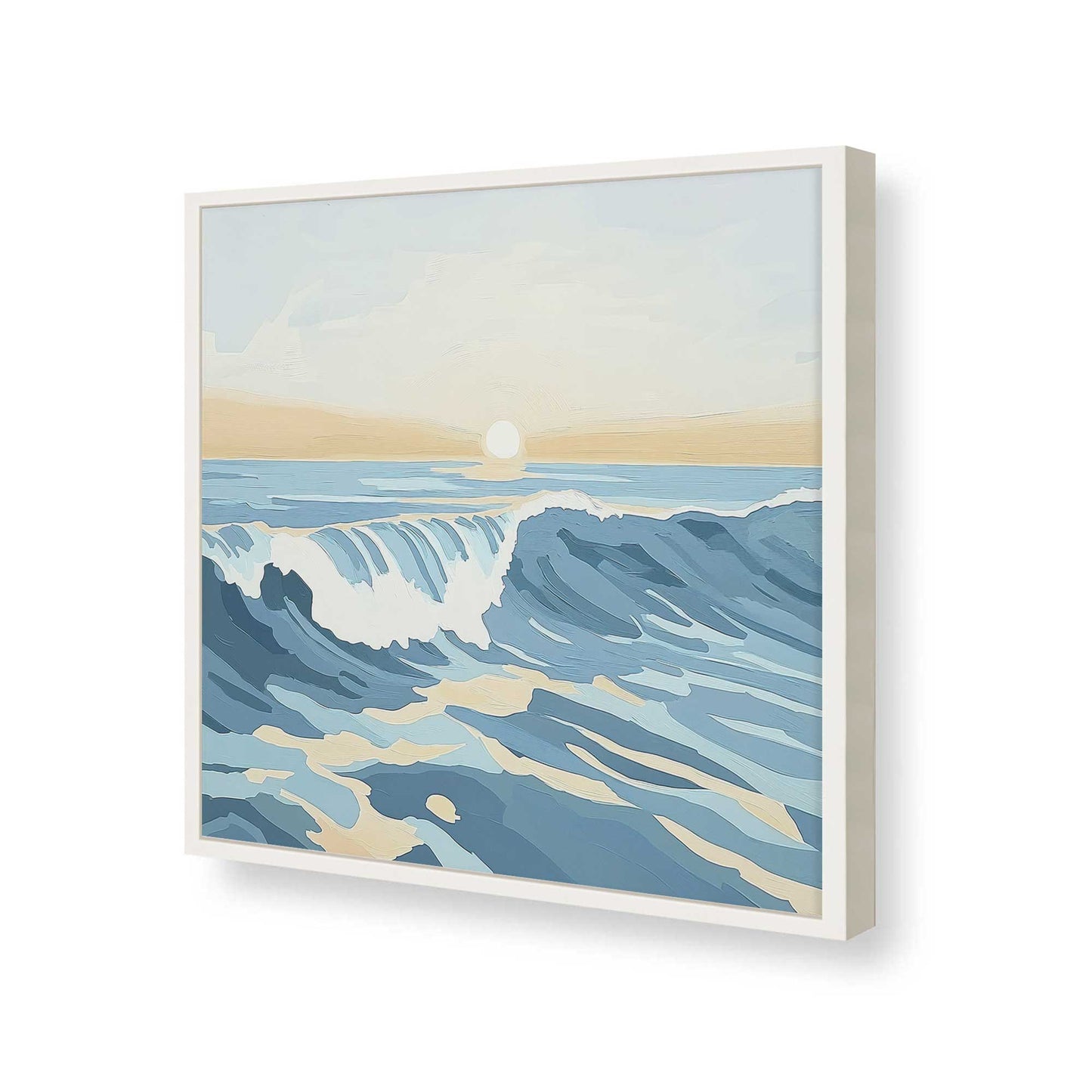 [Color:Opaque White], Picture of art in a Opaque White frame at an angle
