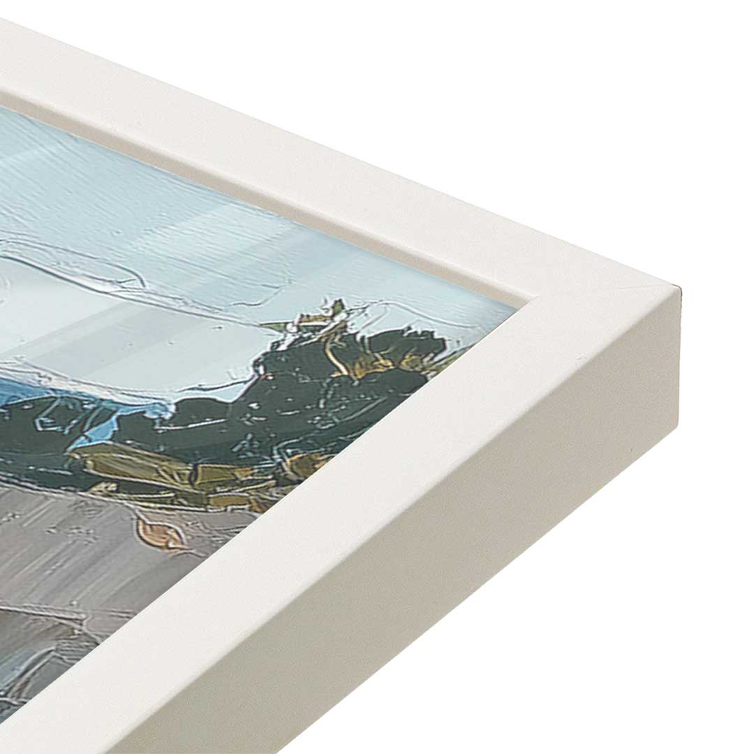 [Color:Opaque White], Picture of art in a Opaque White frame at an angle