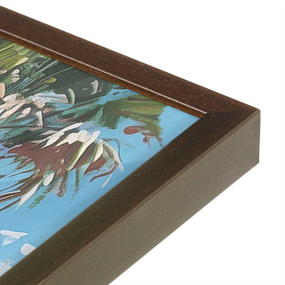 [Color:Brown], Picture of art in a Brown frame at an angle