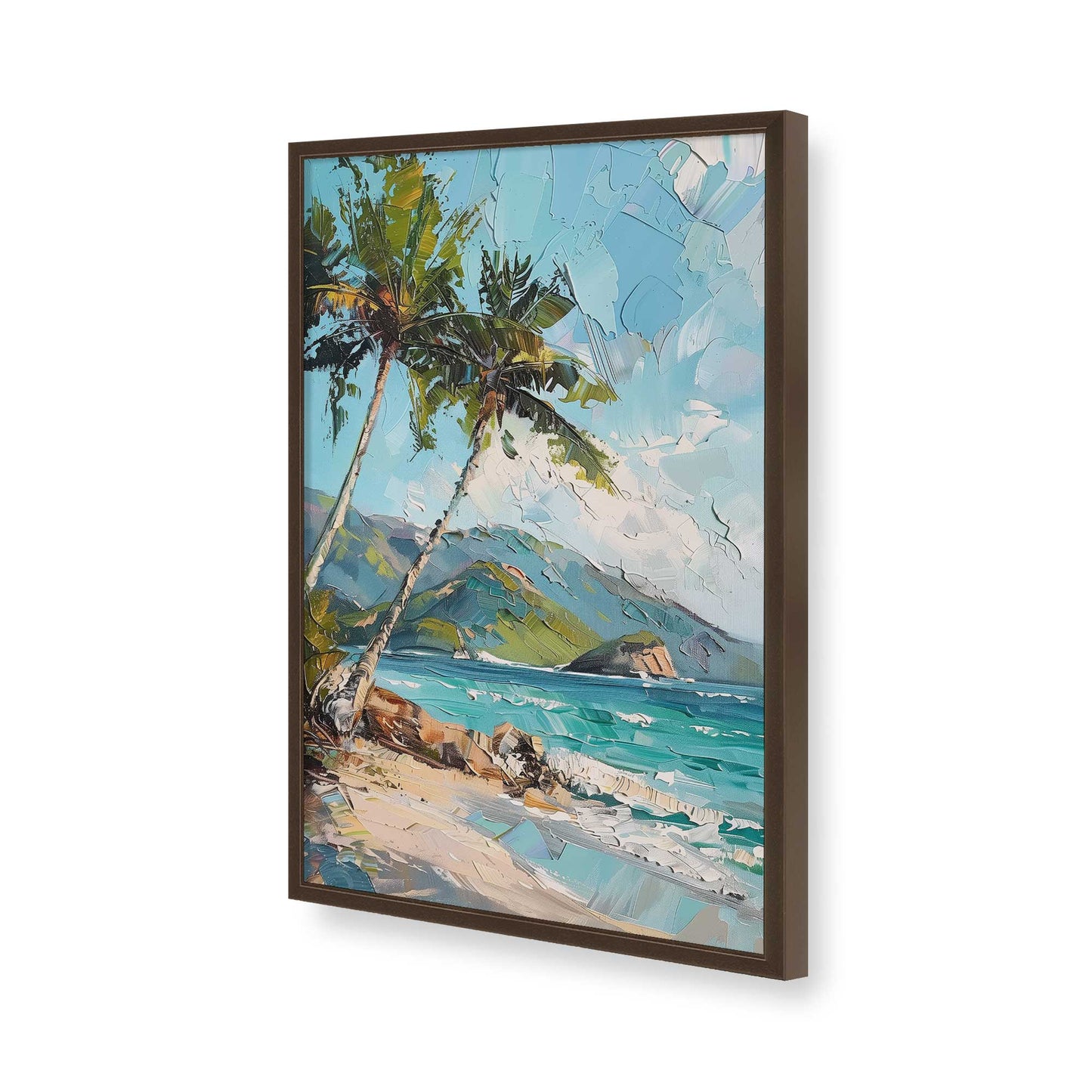 [Color:Brown], Picture of art in a Brown frame of the corner
