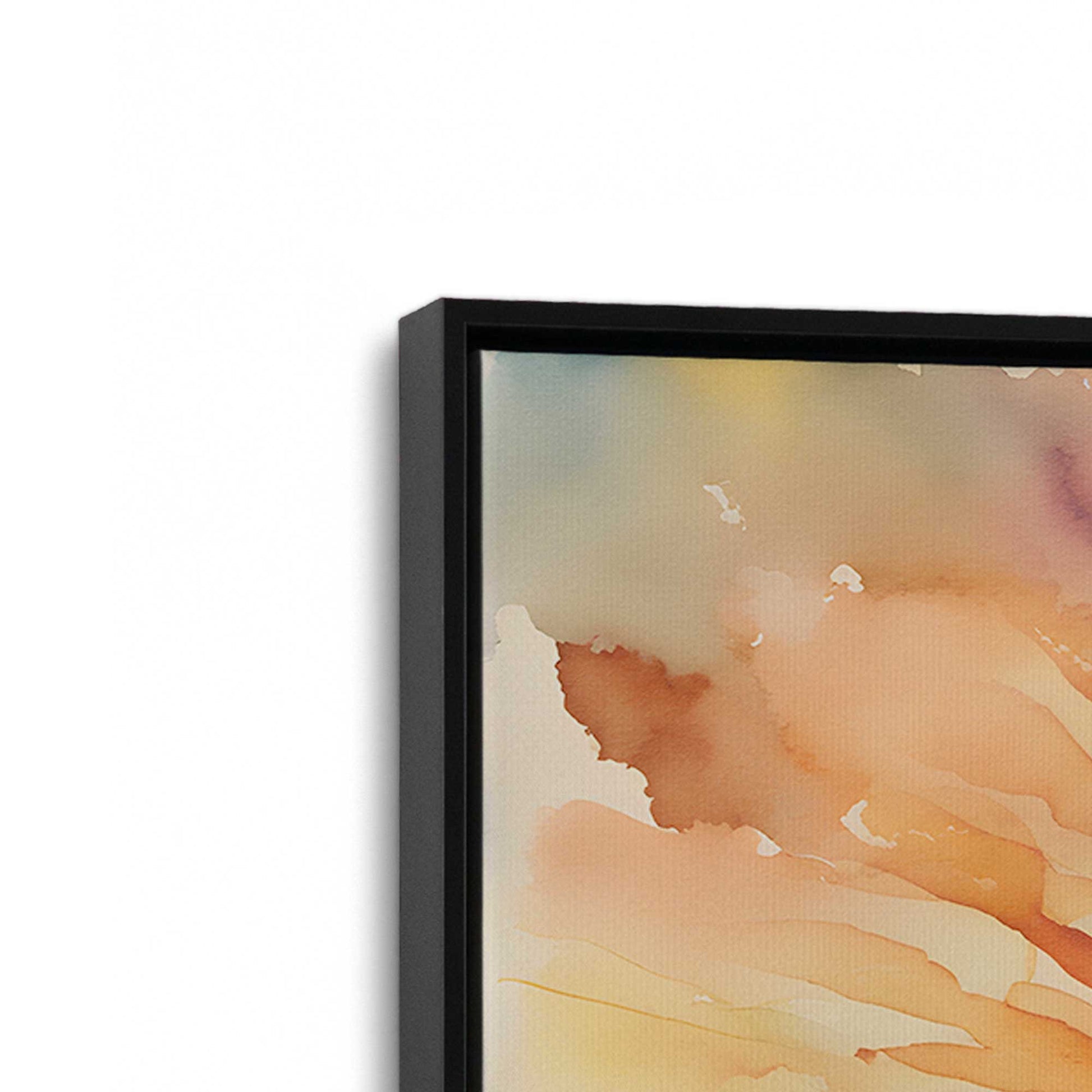 [Color:Satin Black], Picture of art in a Satin Black frame at an angle
