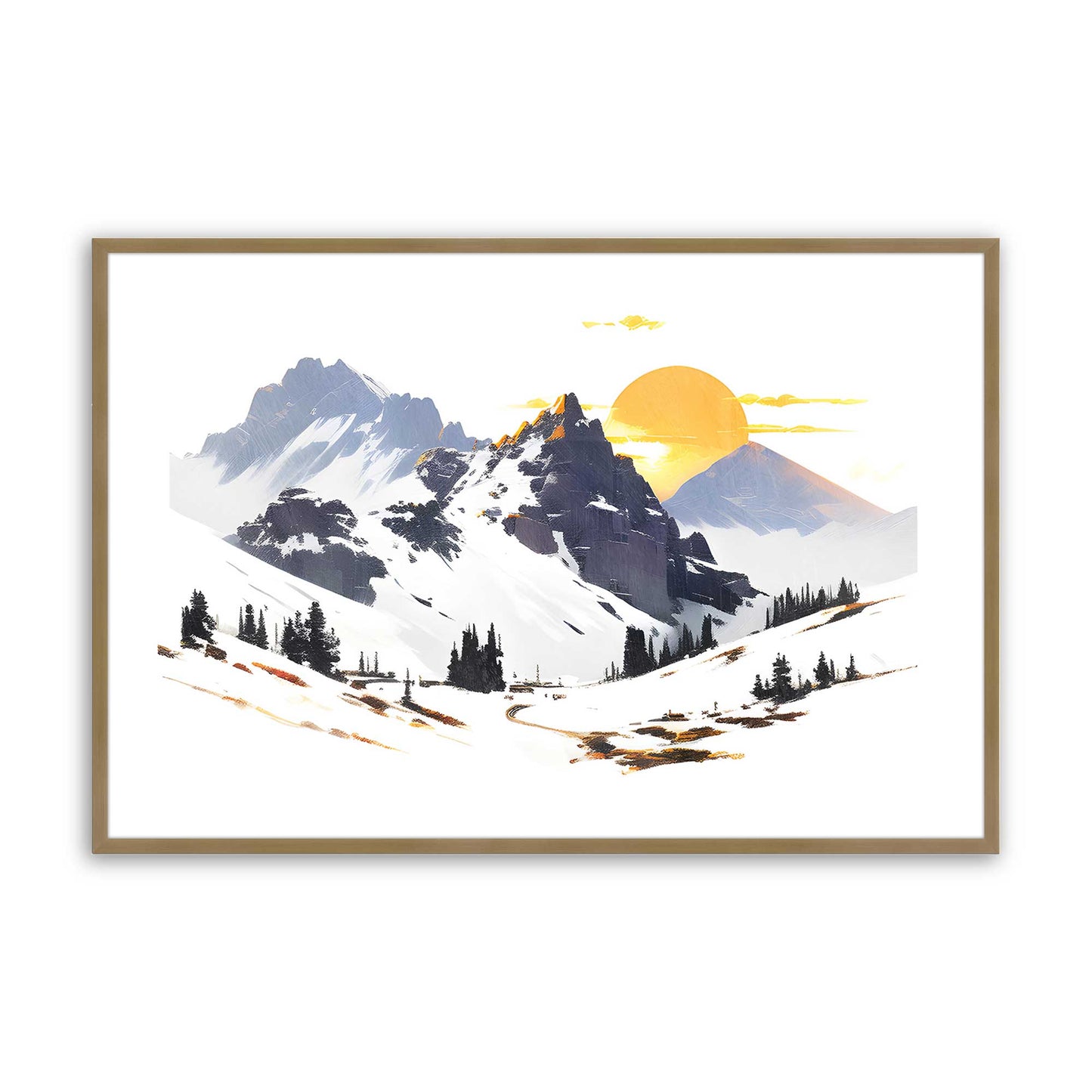 [Color:Brushed Gold], Picture of art in a Brushed Gold frame
