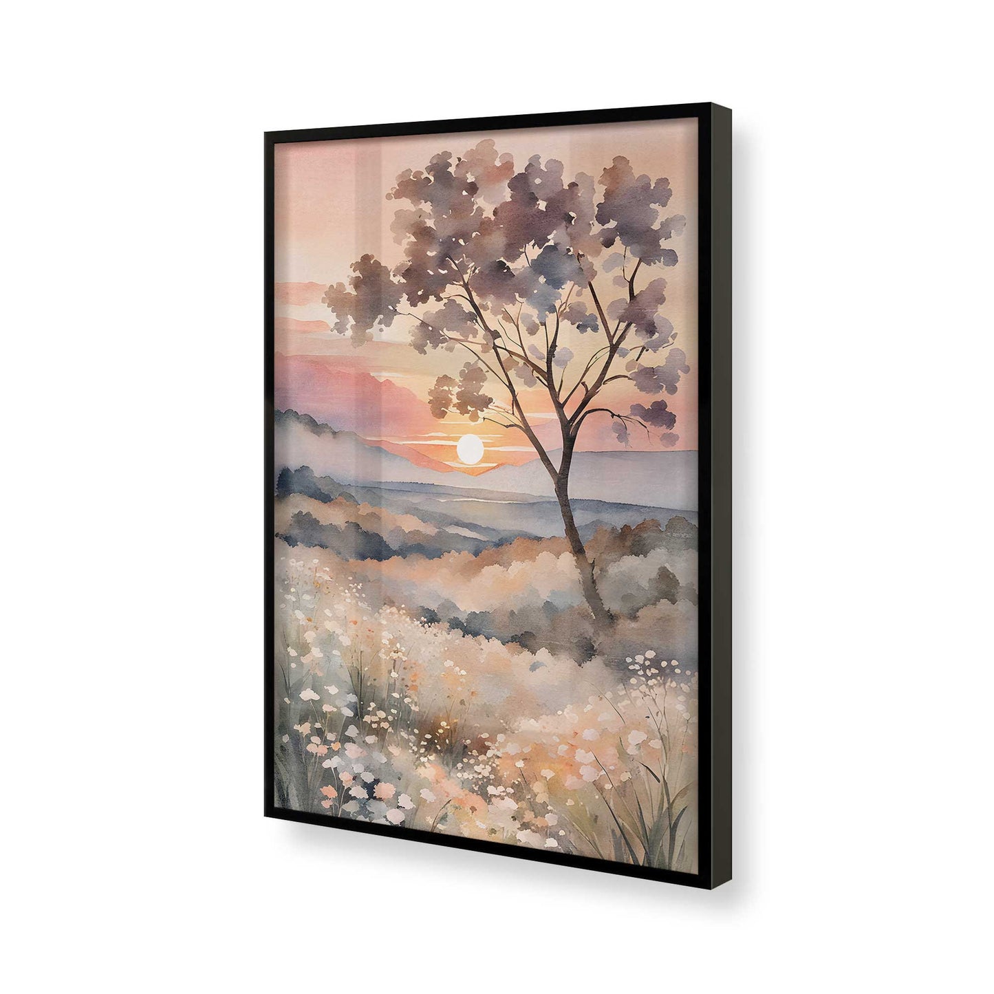 [Color:Satin Black], Picture of art in a Satin Black frame of the corner