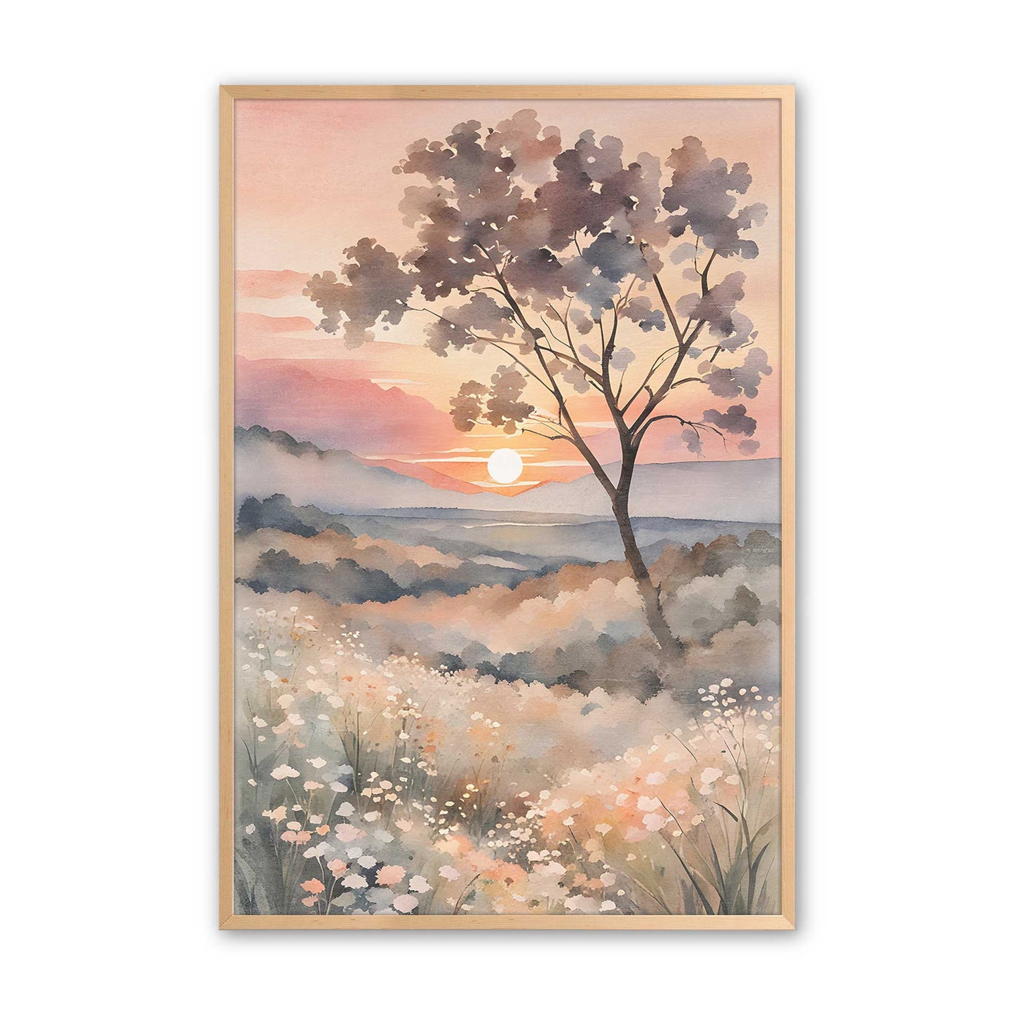 Dreamy Pastel Landscape Art Print, Set of 3
