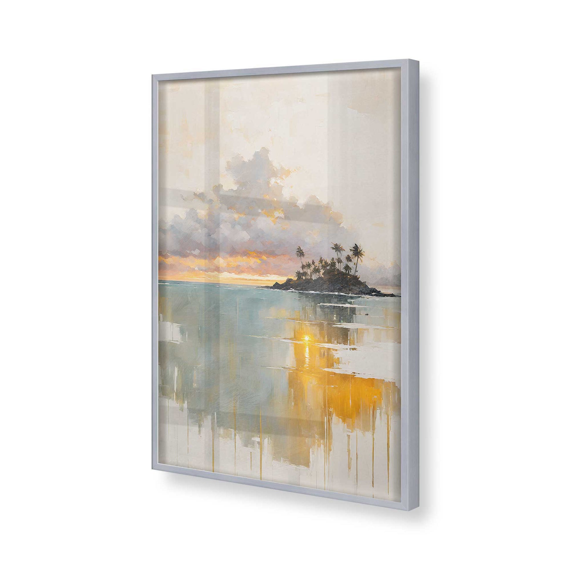 [Color:Polished Chrome], Picture of art in a Polished Chrome frame of the corner