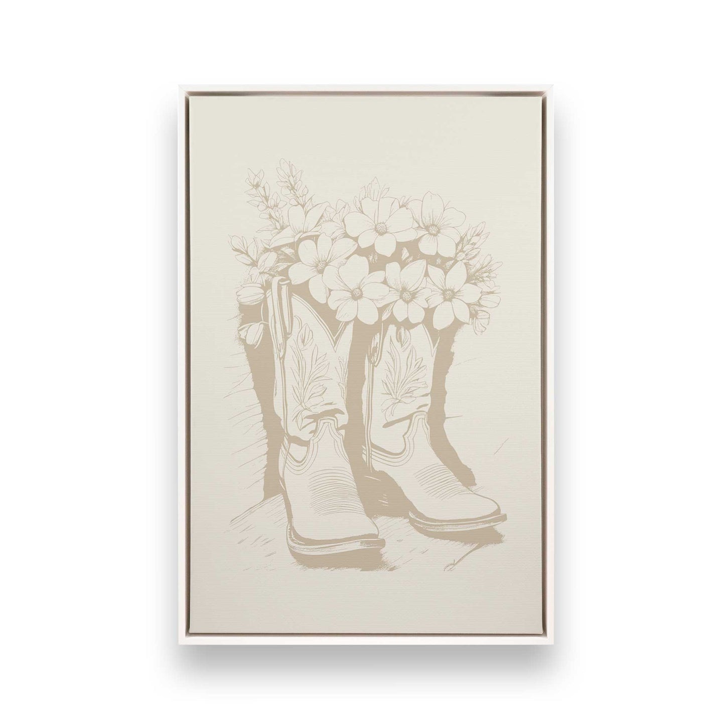 Tan Cowboy Trio, Set of 3 Canvas Prints