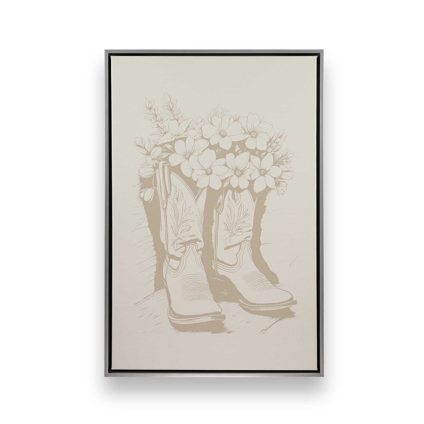 Tan Cowboy Trio, Set of 3 Canvas Prints
