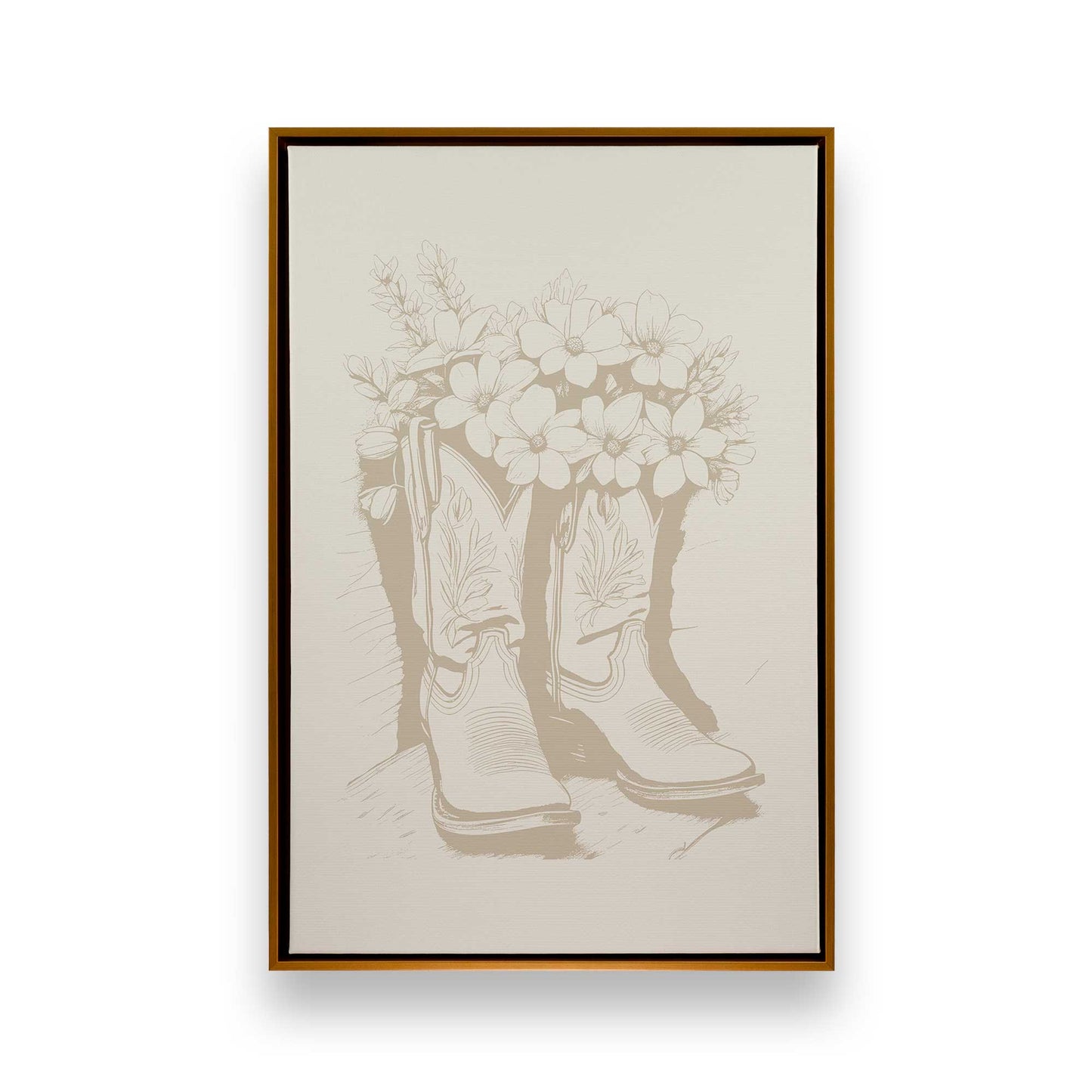 Tan Cowboy Trio, Set of 3 Canvas Prints